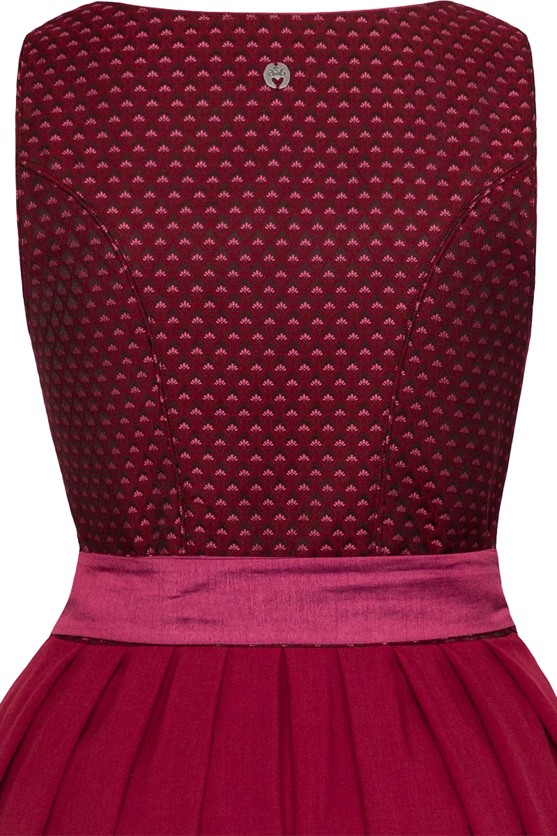Langes Dirndl mit Kontrast-Schürzenbändern