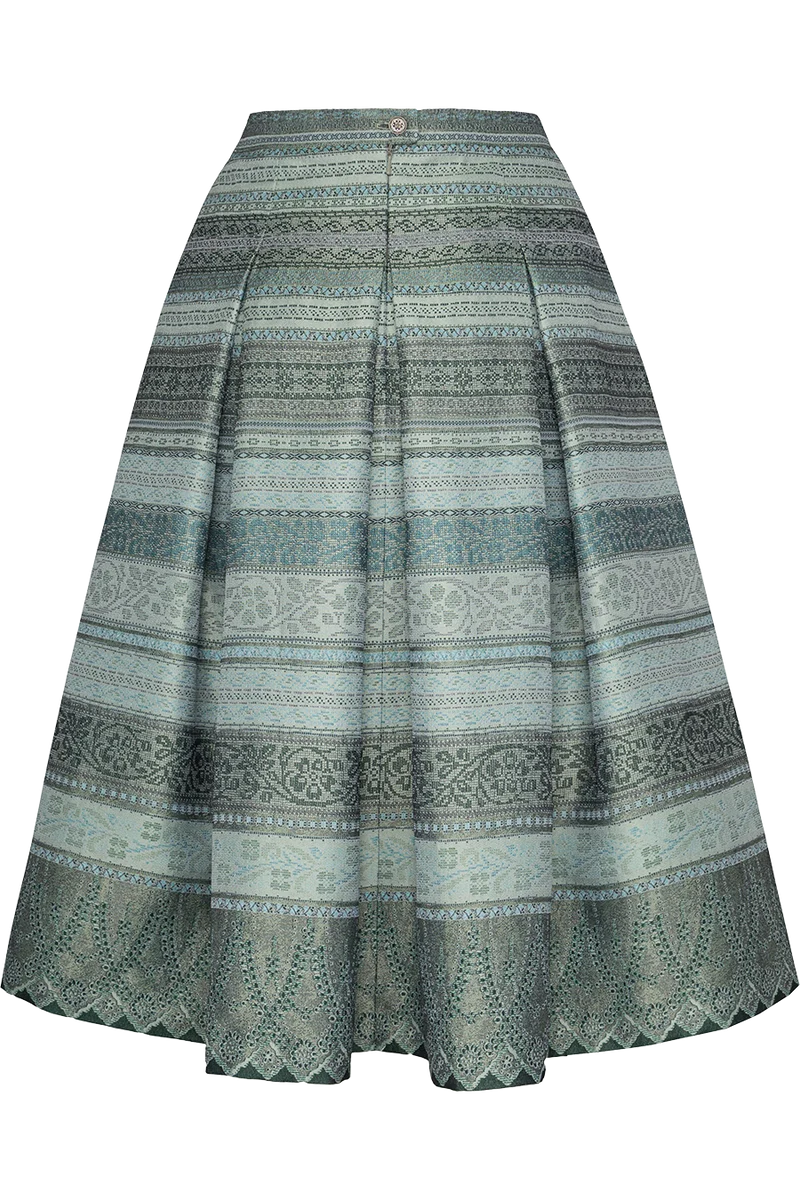 Midi-Trachtenrock 70cm gestreift - salbei