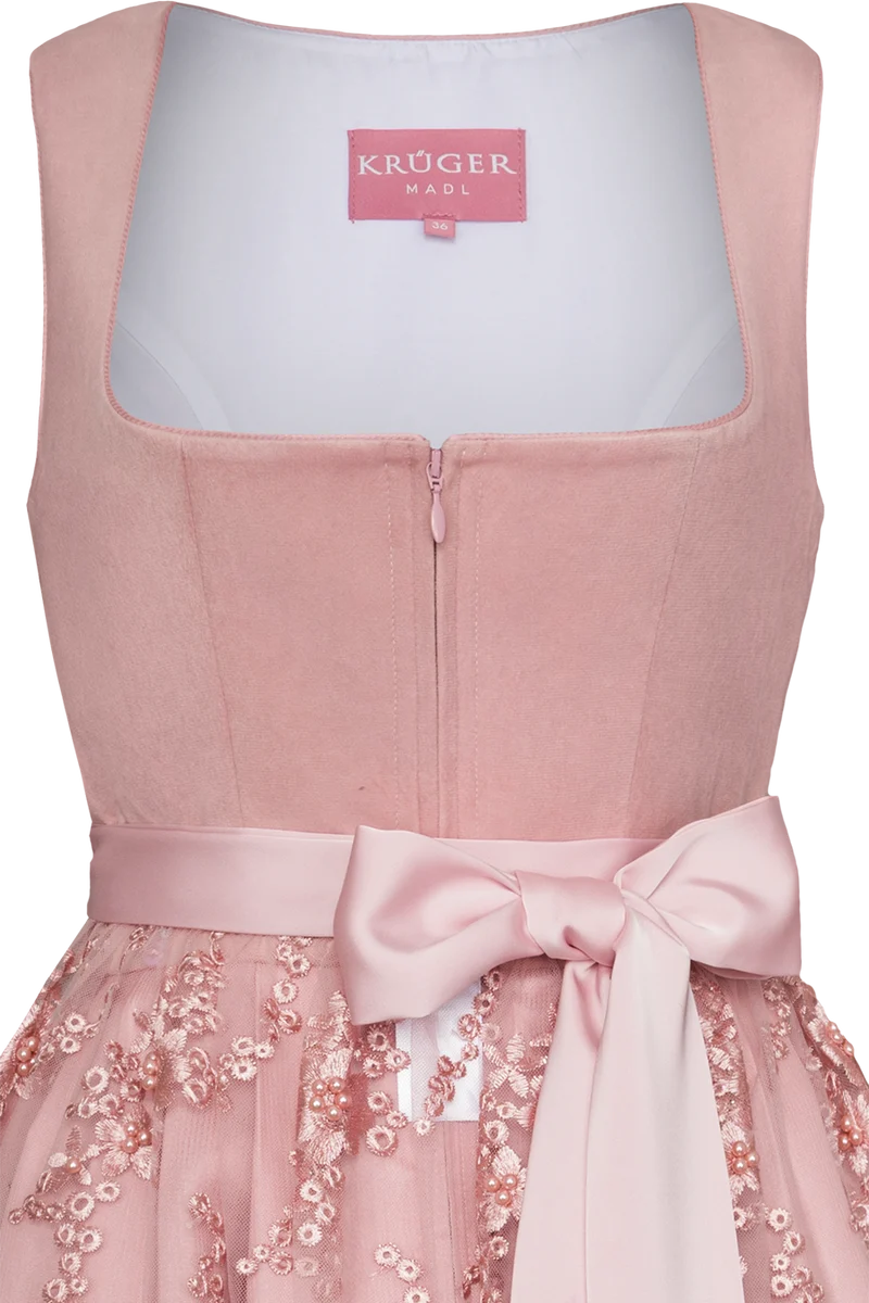 Mini-Samtdirndl mit Perlenschürze