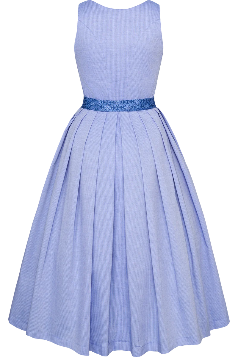 Baumwolldirndl lang gestreift mit floraler Schürze