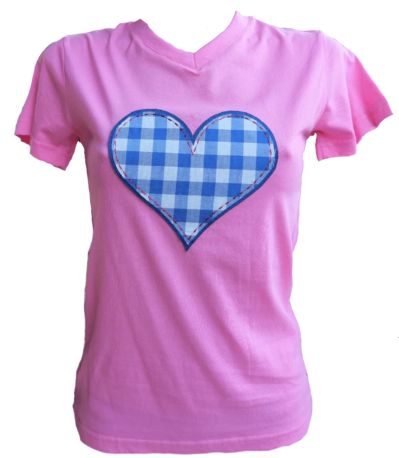Trachtenshirt, Tu Felix Austria, Rosa, Herz, kariert