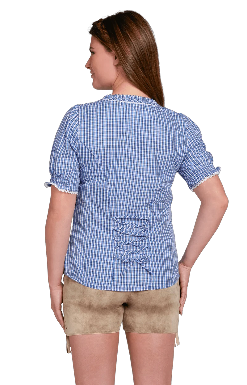 Trachtenbluse, Spieth & Wensky, Neumühl, Blau kariert