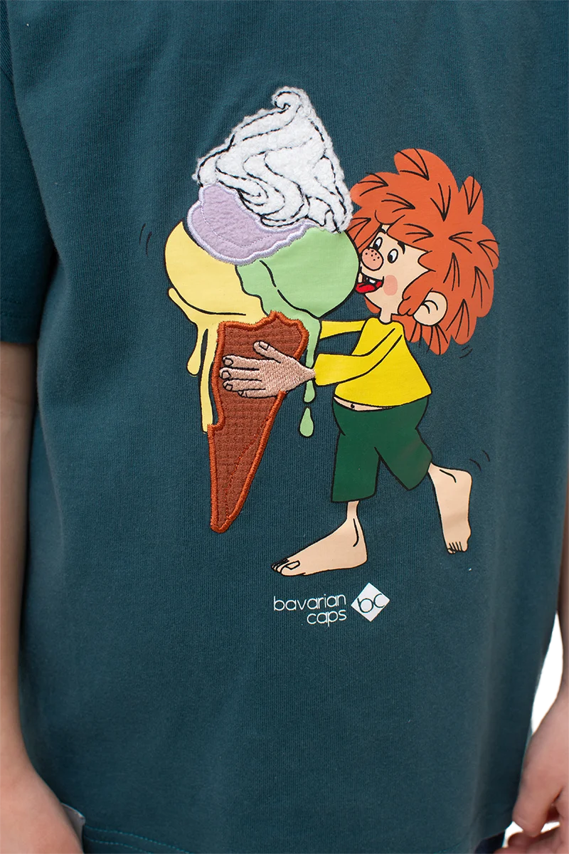 Kinder T-Shirt mit 3D-Applikation Pumuckl und Eiscreme