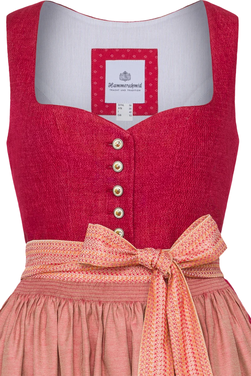Leinen-Dirndl lang mit Baumwollrock