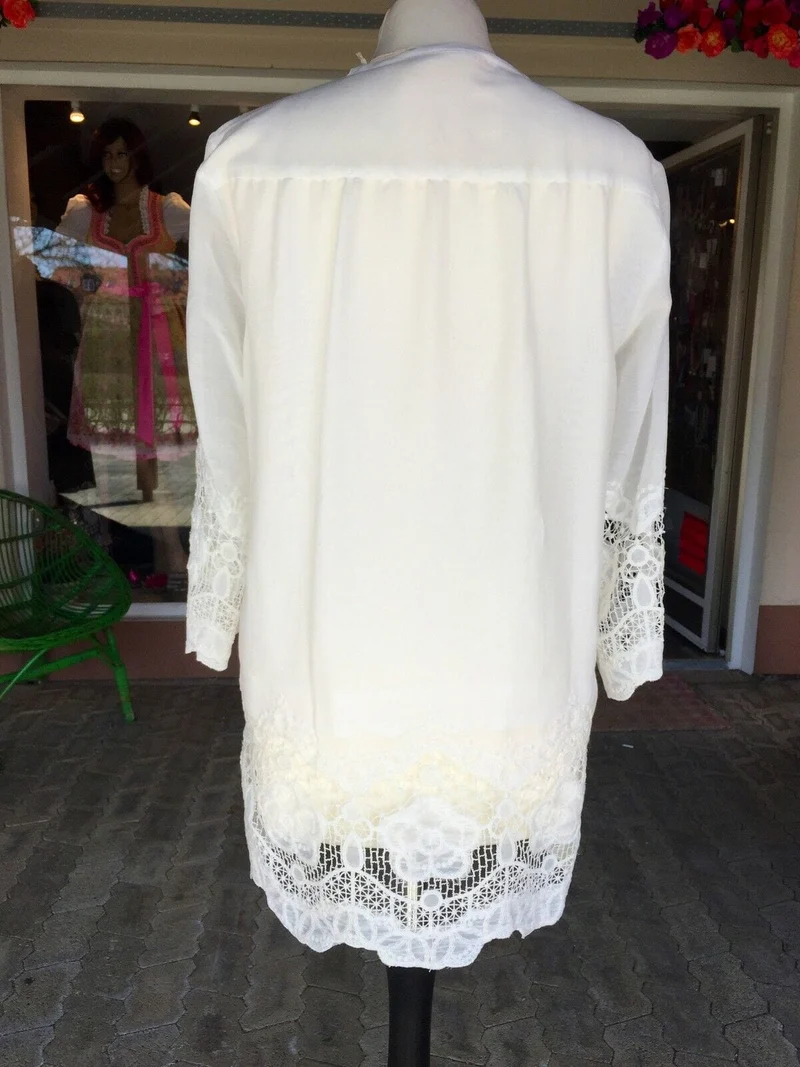 Schluppenbluse, Bluse, von&zu Basset, ecru, langarm