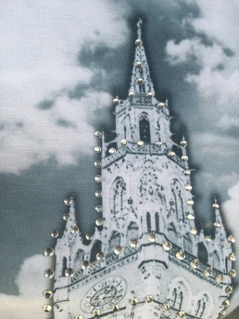 Trachtenshirt, München, schwarz, weiß, Gr S (34/36) Stadt