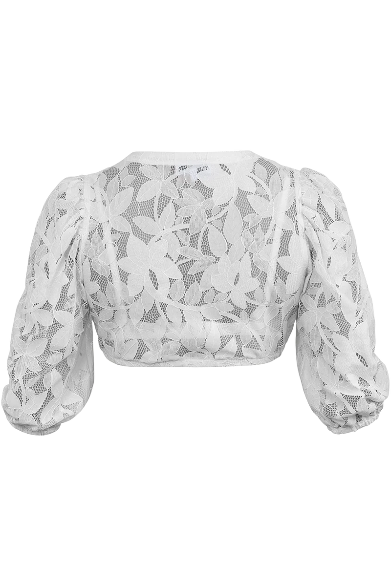 Dirndlbluse mit weiten Puffärmeln