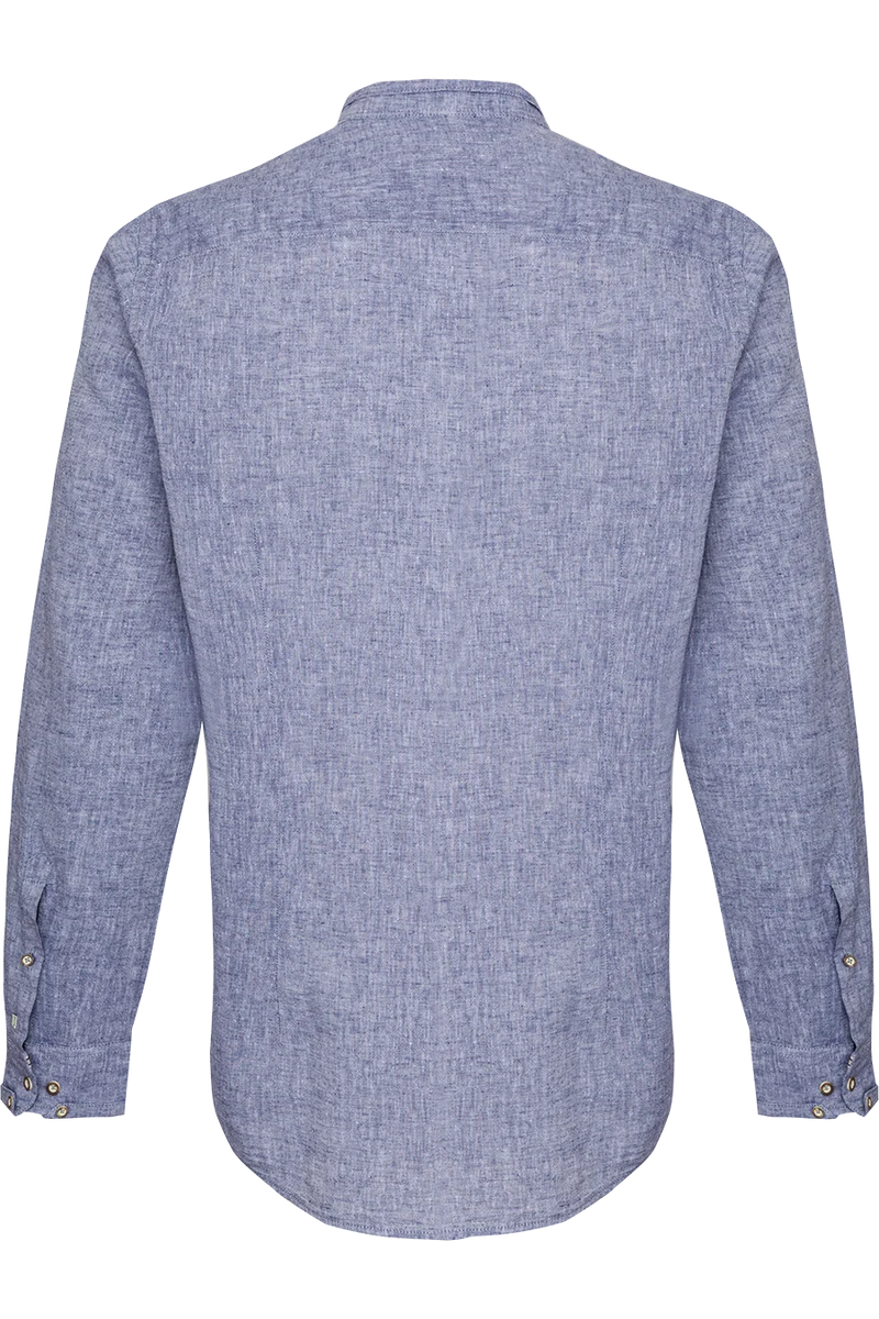 Herren Trachtenhemd Modern-Fit mit Leinenmix