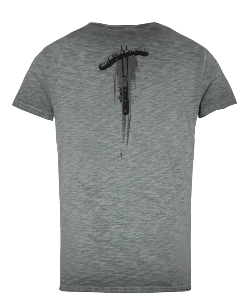 Herrenshirt, Trachten Shirt, HangOwear, Grill & Chill, grau