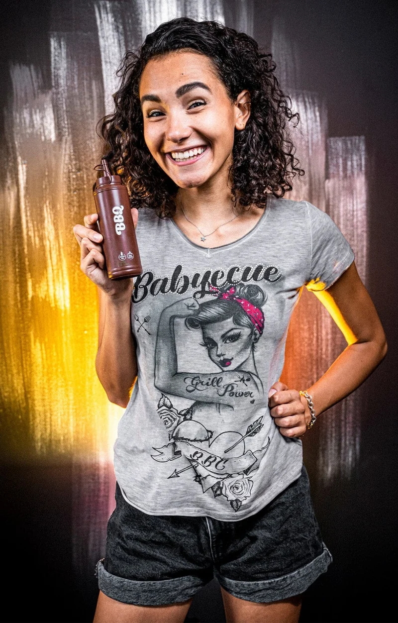 Trachtenshirt, HangOwear, Babyecue, greige, Grill