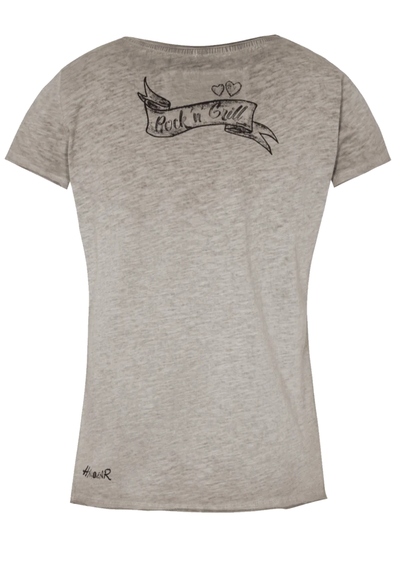 Trachtenshirt, HangOwear, Babyecue, greige, Grill
