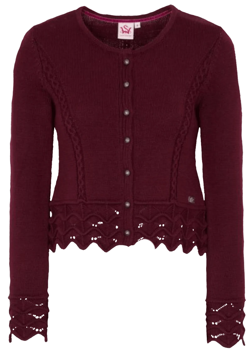Trachten Jacke, Spieth & Wensky, Minze, Burgund, Rot, Gr. L (40/42)