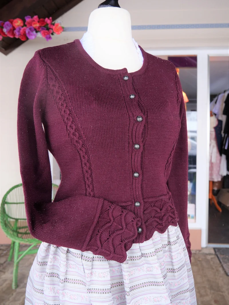 Trachten Jacke, Spieth & Wensky, Minze, Burgund, Rot, Gr. L (40/42)