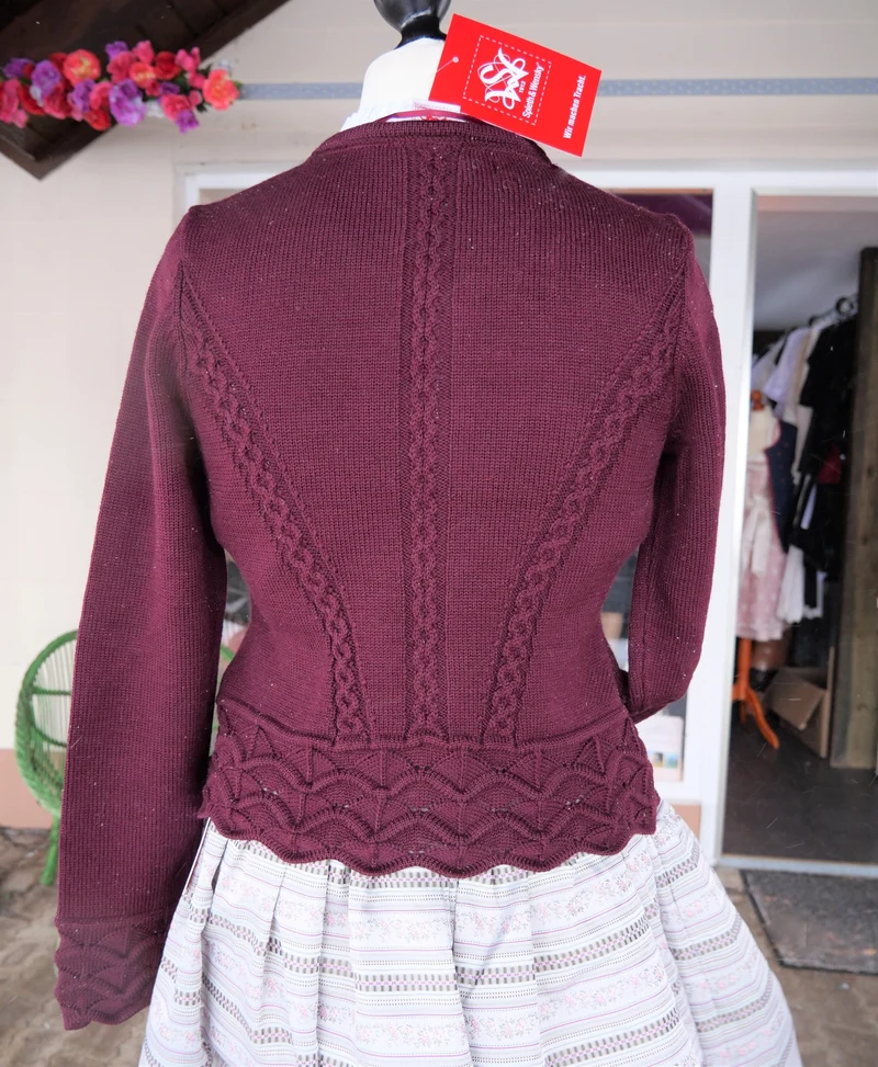 Trachten Jacke, Spieth & Wensky, Minze, Burgund, Rot, Gr. L (40/42)