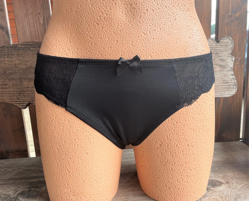 Hipster, Slip, After Eden, schwarz, Spitze