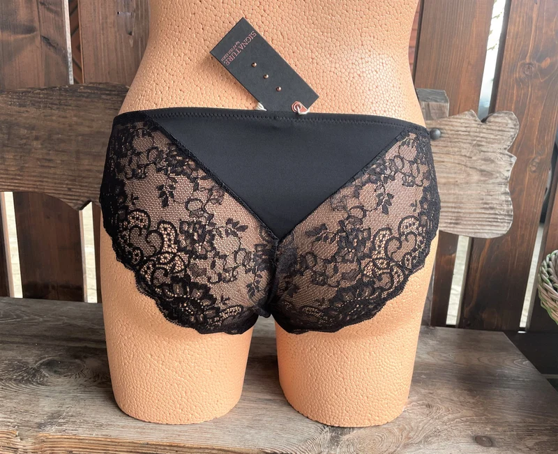 Hipster, Slip, After Eden, schwarz, Spitze