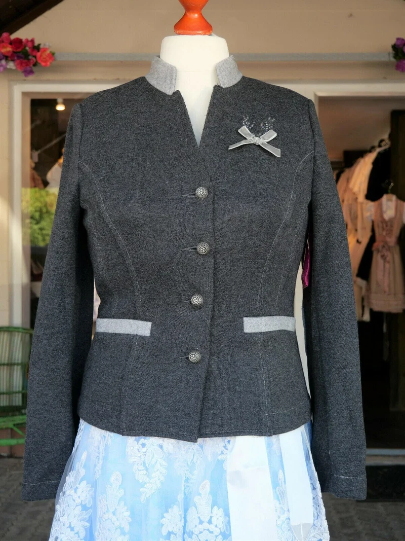Trachten Jacke, Krüger Madl, Josephina, Grau, Wolljacke