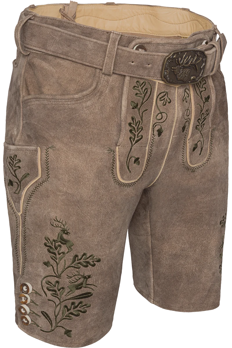 Kurze Herren Trachtenlederhose bestickt