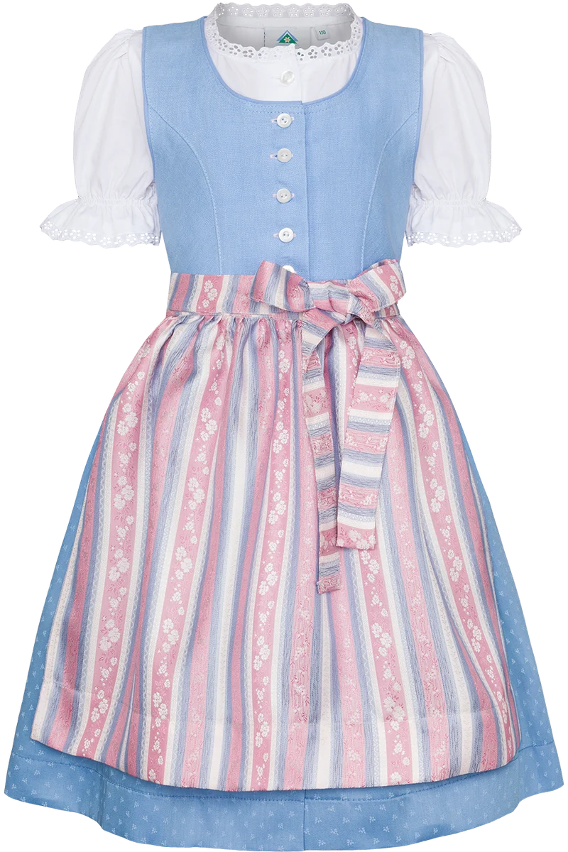 Mädchen Dirndl mit Leinen-Oberteil