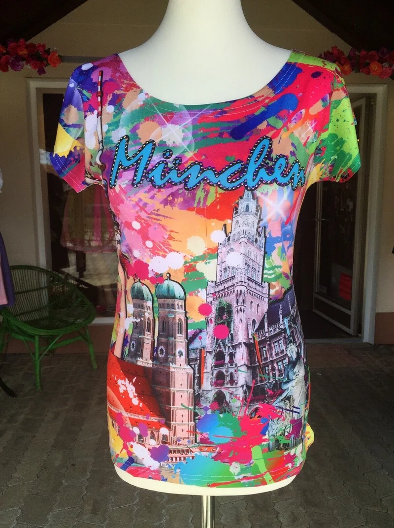Trachtenshirt, München, bunt, Shirt, Stadt