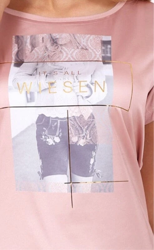 Trachtenshirt, Krüger Madl, Rosé, It's all Wiesen
