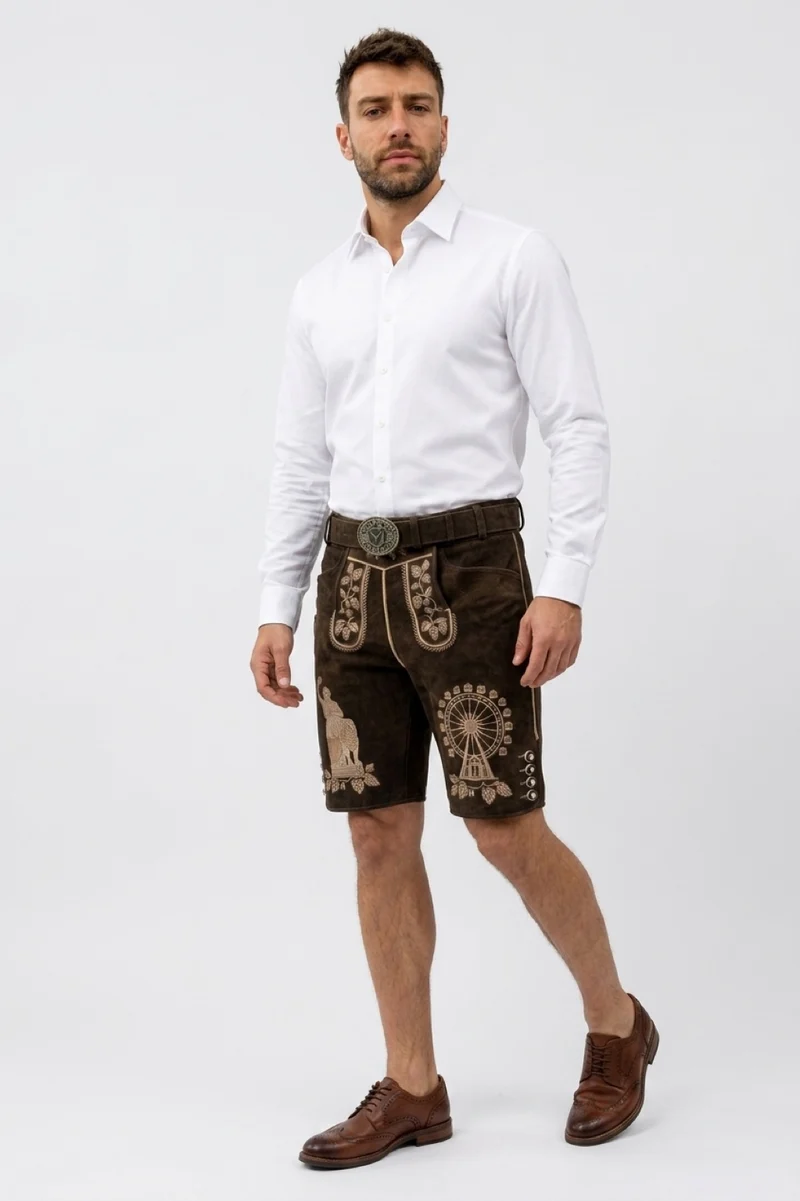 Lederhose Liga di Bavaria Luxury Collection "Festwiese München" bavarian brown TD07