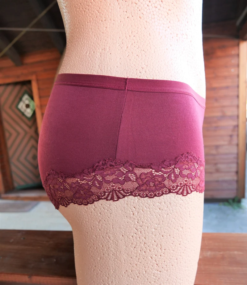 Panty, Hipster, Nina von C., burgund, dunkelrot, Spitze