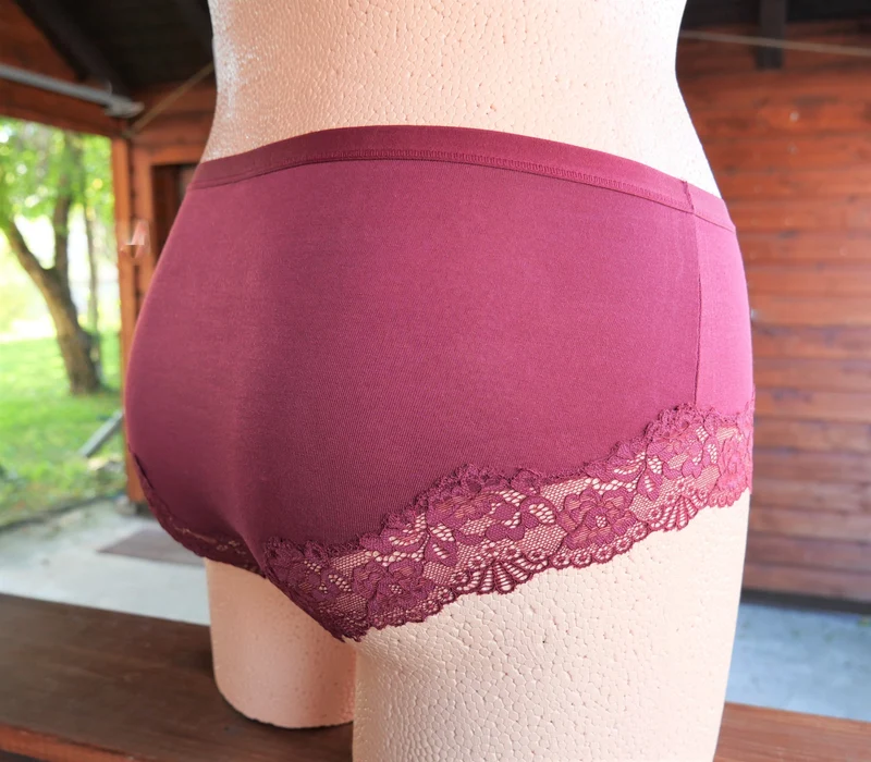 Panty, Hipster, Nina von C., burgund, dunkelrot, Spitze