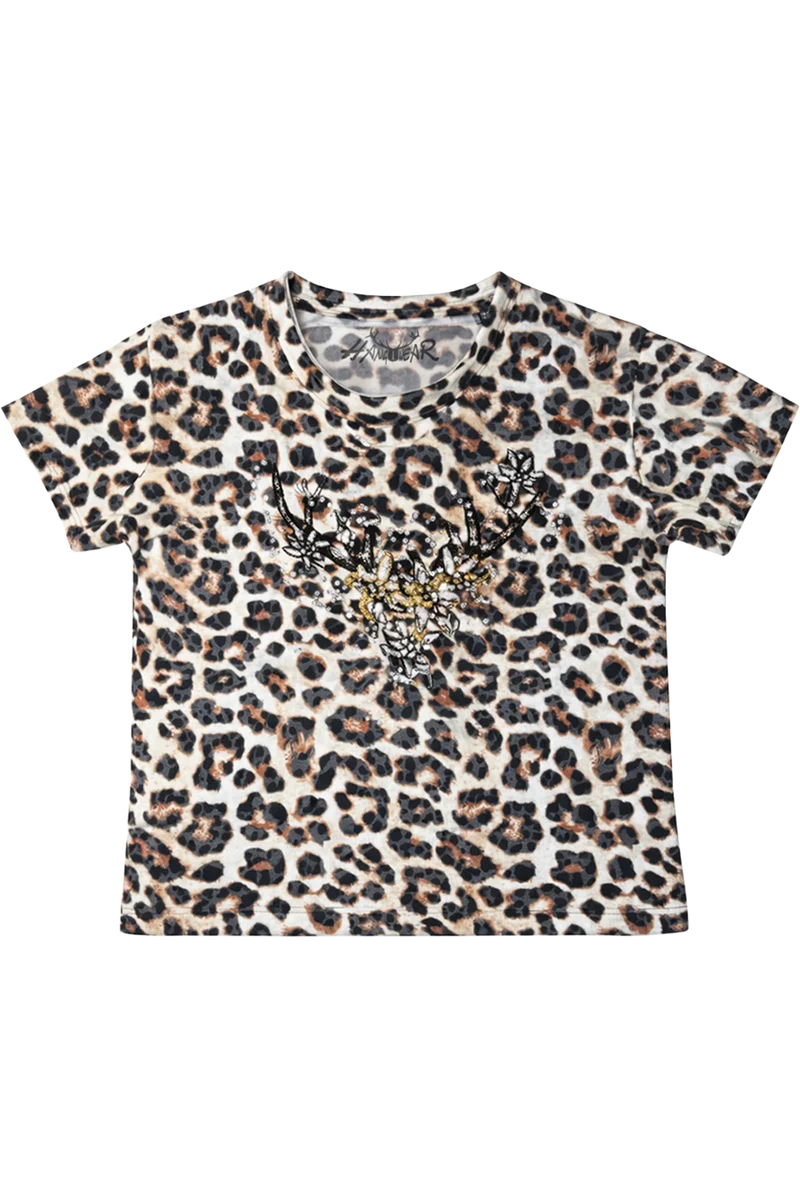 Mädchen Trachtenshirt mit Animalprint