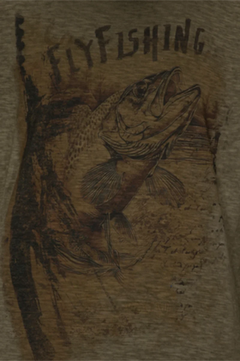 Herren Shirt in Used-Optik mit Fischdruck