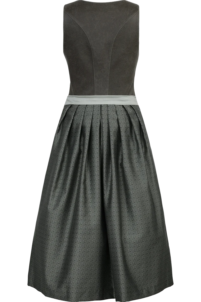 Mittellanges Dirndl mit veganem Leder-Mieder