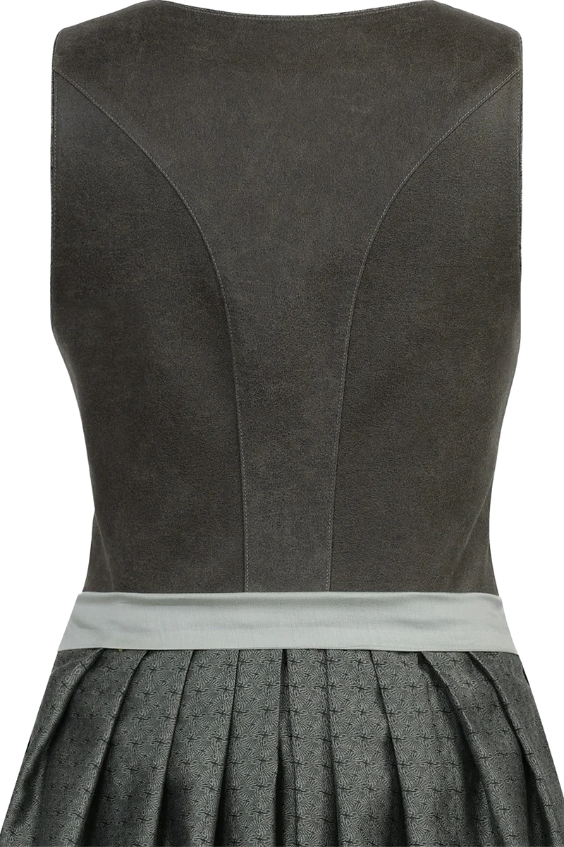 Mittellanges Dirndl mit veganem Leder-Mieder