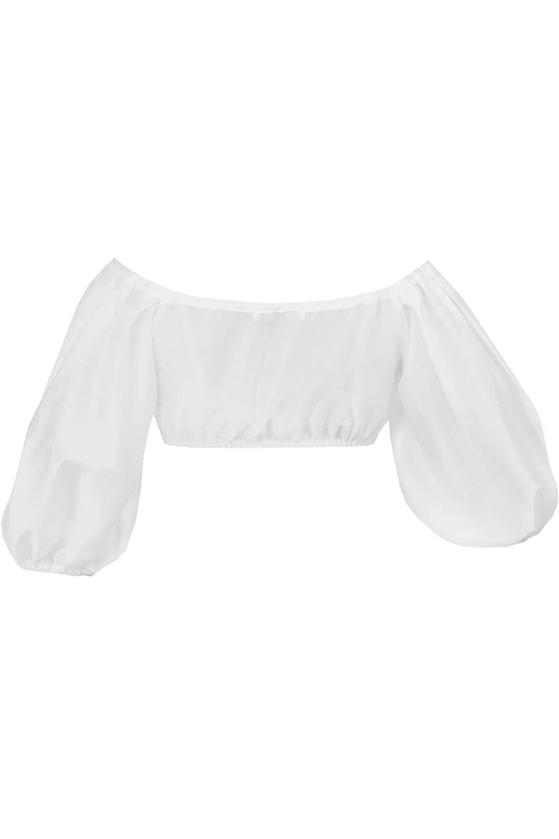Dirndlbluse schulterfrei mit Punkte