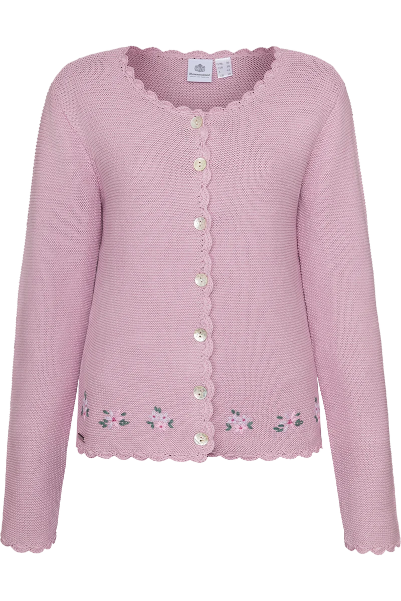 Damen Strickjacke mit Blümchenstickerei