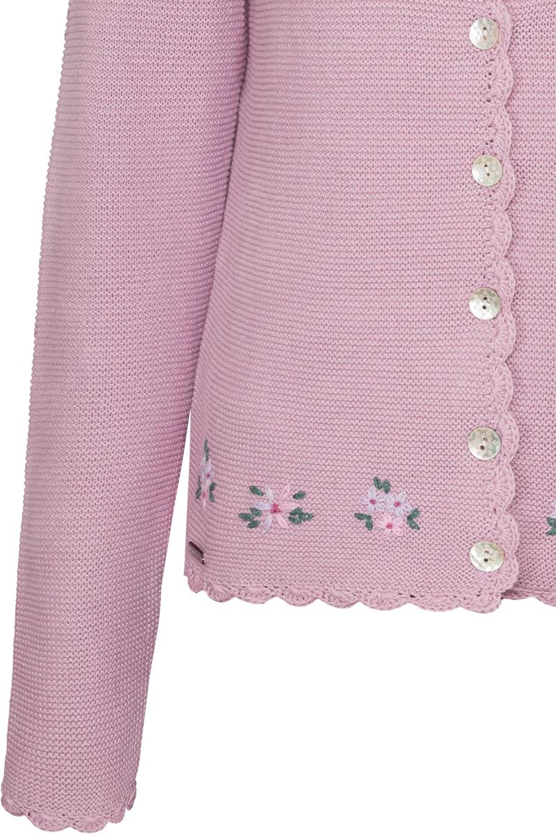 Damen Strickjacke mit Blümchenstickerei