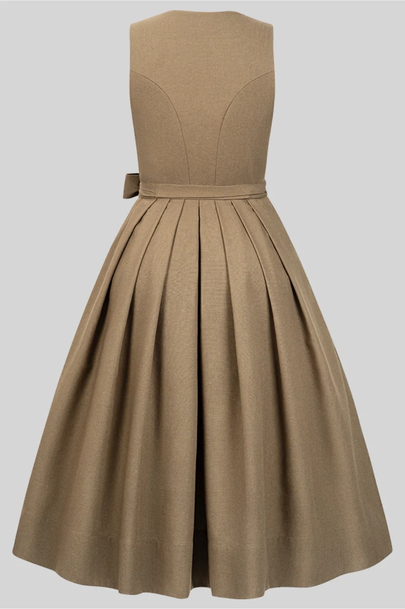 Dirndl Sand mit TENCEL™-Leinenschürze – 75 cm | LIGA DI BAVARIA