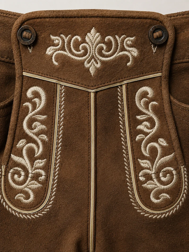 Lederhose Liga di Bavaria Luxury Collection "Daheim in München" Camel TD01