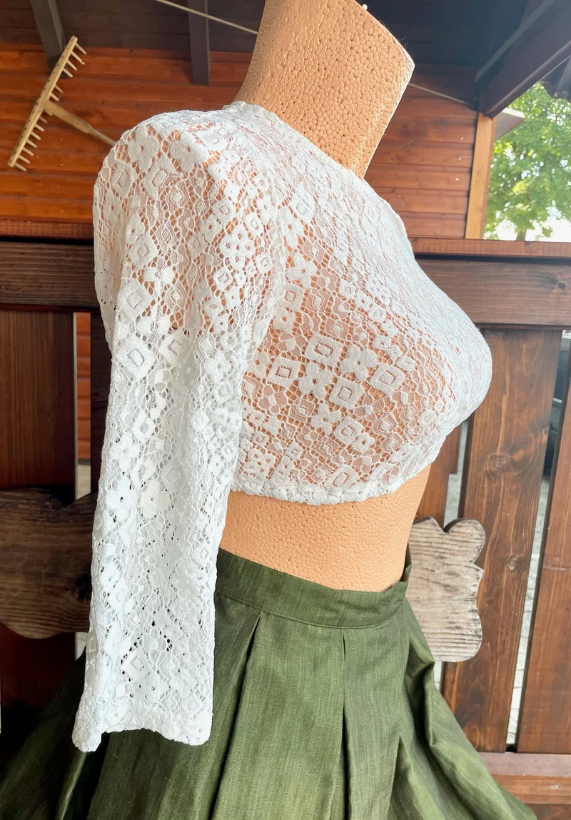 Dirndlbluse, Spieth & Wensky, offwhite, Siena, 3/4 Arm, Gr. 44