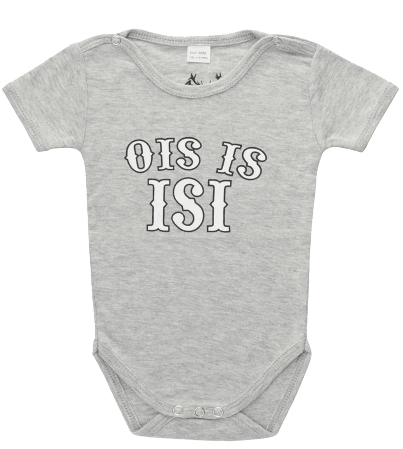 Bua Madl Babybody, HangOwear, hellgrau, Ois is isi