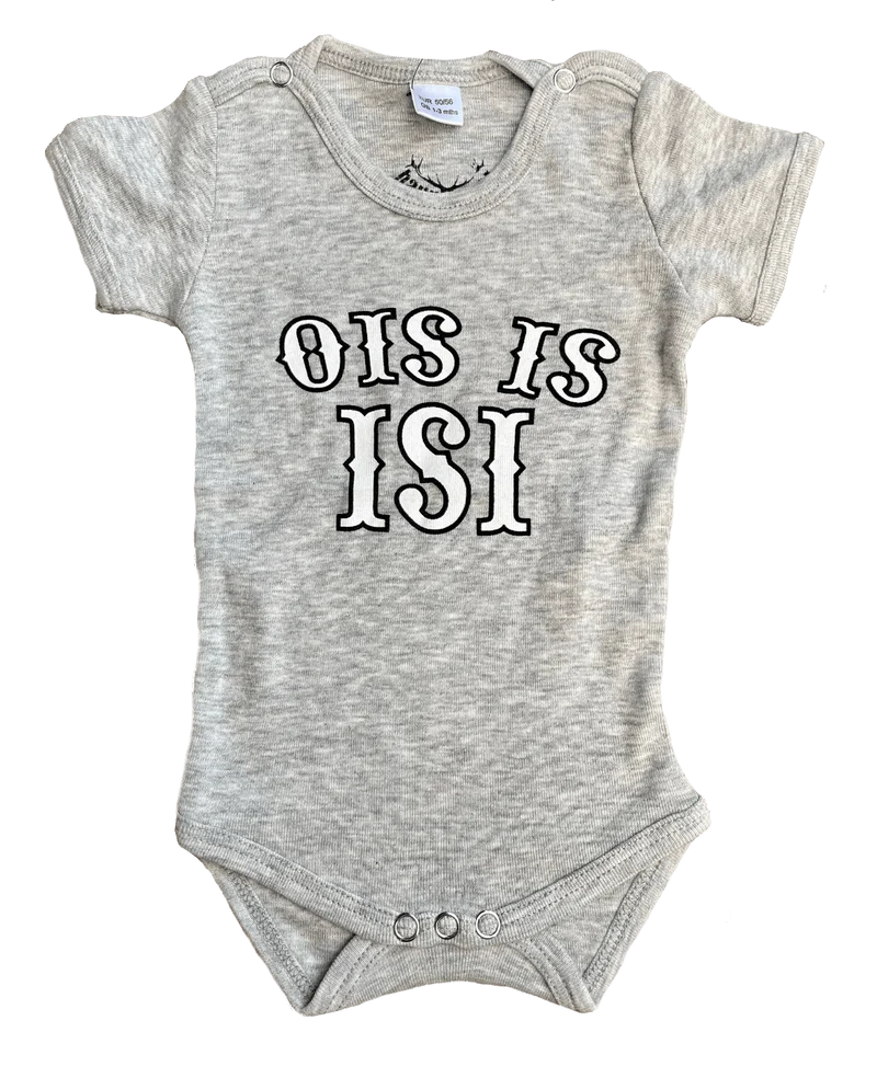 Bua Madl Babybody, HangOwear, hellgrau, Ois is isi