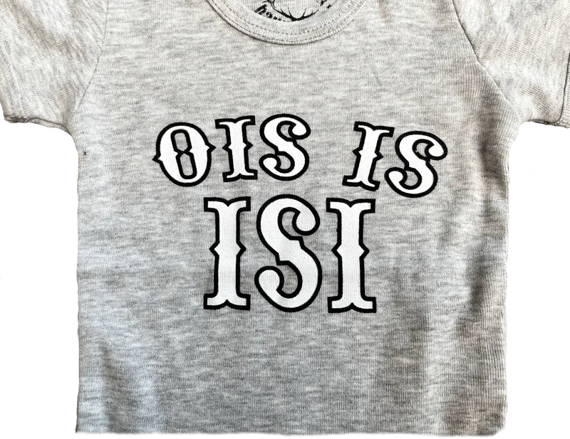 Bua Madl Babybody, HangOwear, hellgrau, Ois is isi
