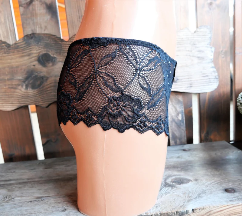 Hipster, Panty, Slip, After Eden, schwarz, Glitzer