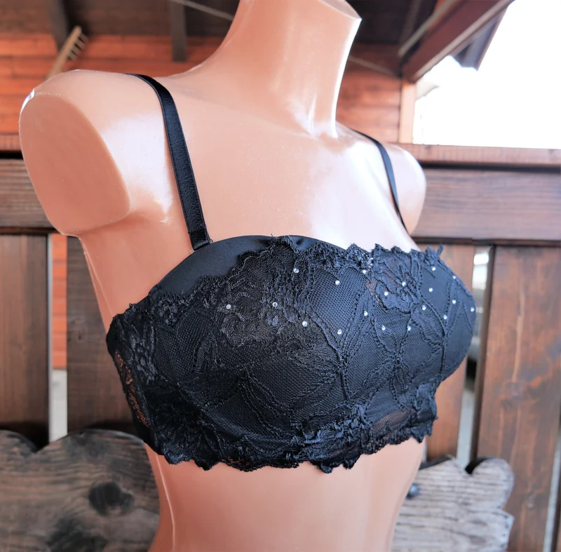 Bandeau Schalen BH, After Eden, Spitze, schwarz