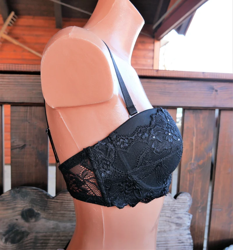 Bandeau Schalen BH, After Eden, Spitze, schwarz