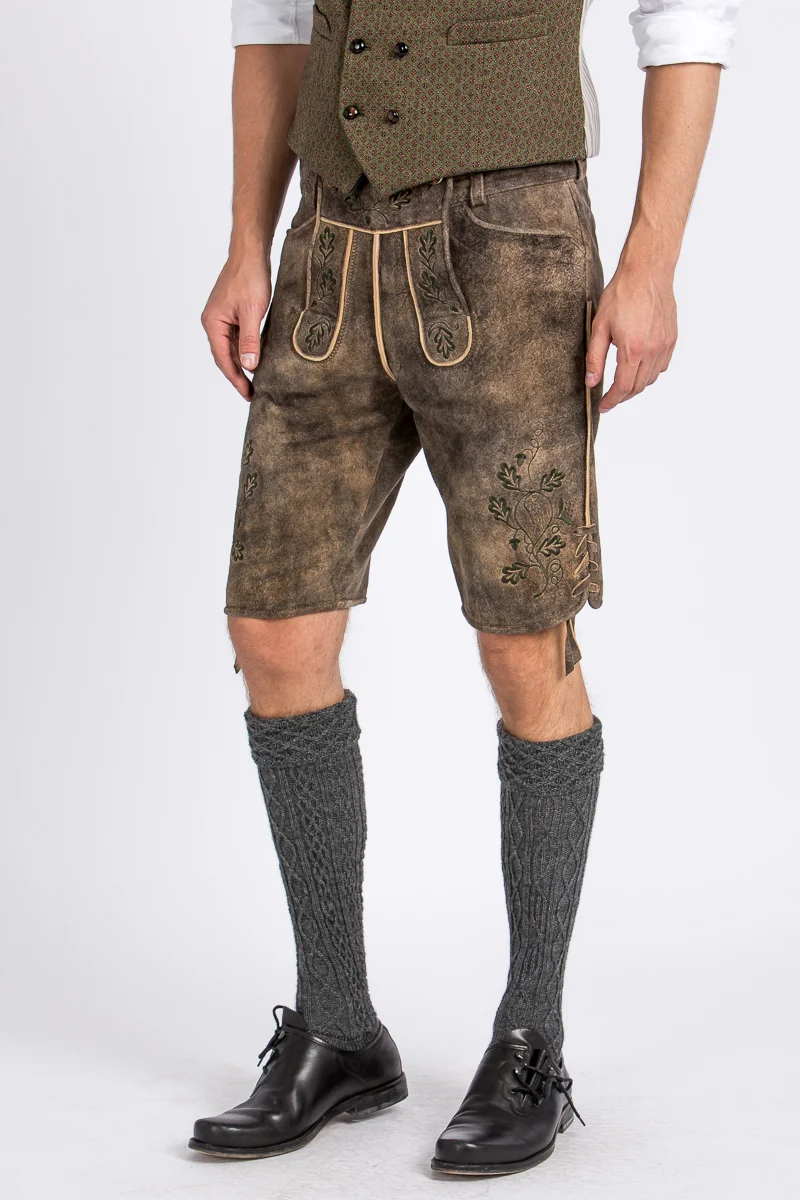 Kurze Beckert Lederhose Moses tabacco