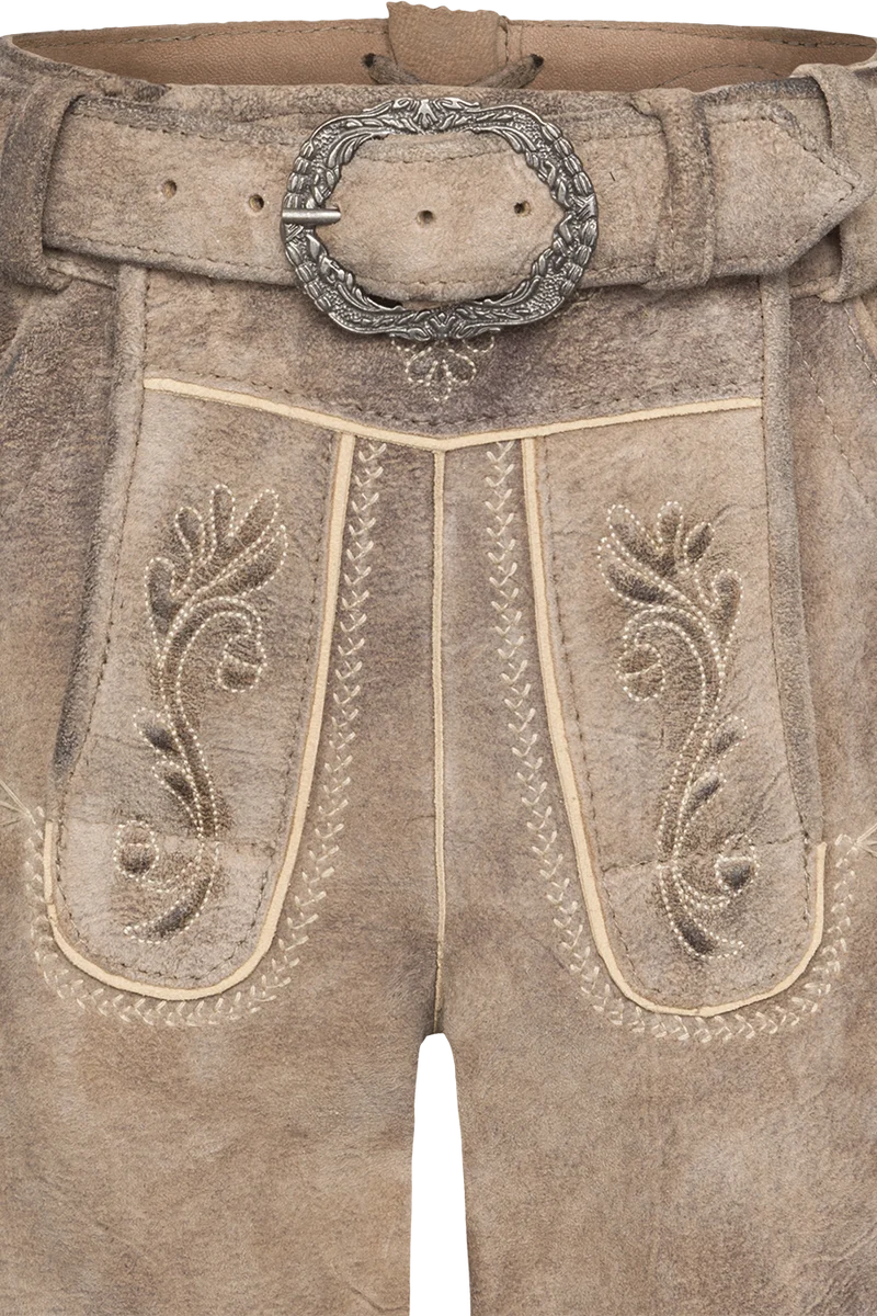 Kurze Kinder-Lederhose mit Gürtel