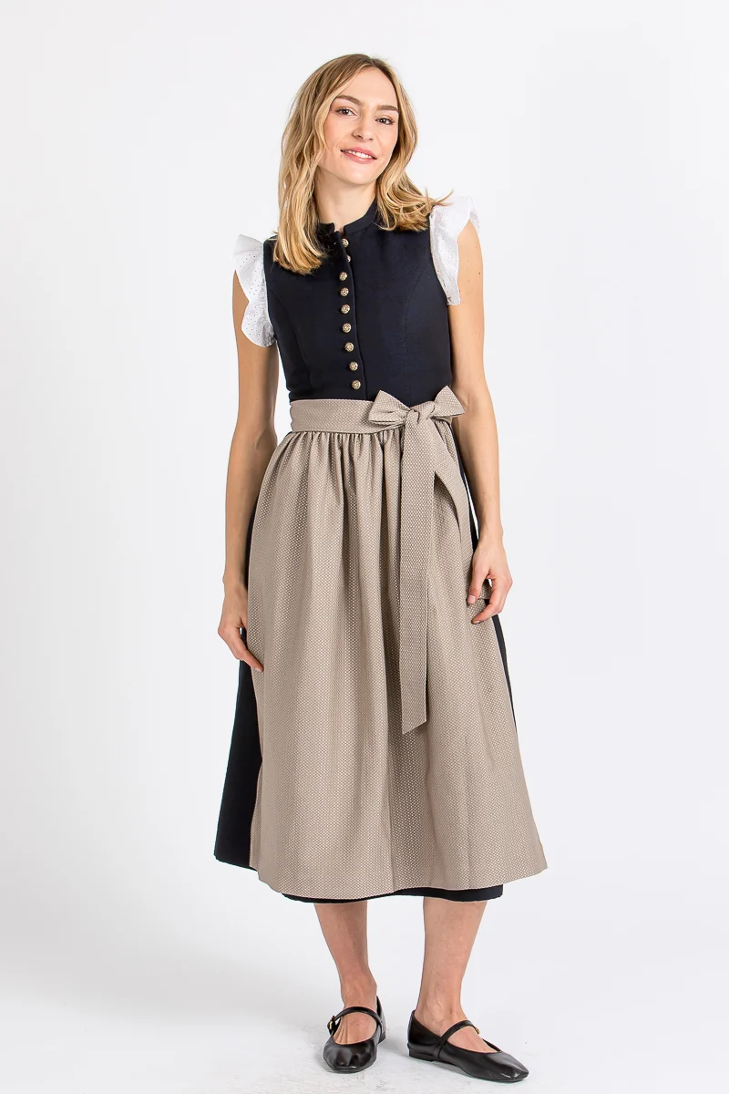 Almliebe Dirndl Nannerl blau/beige