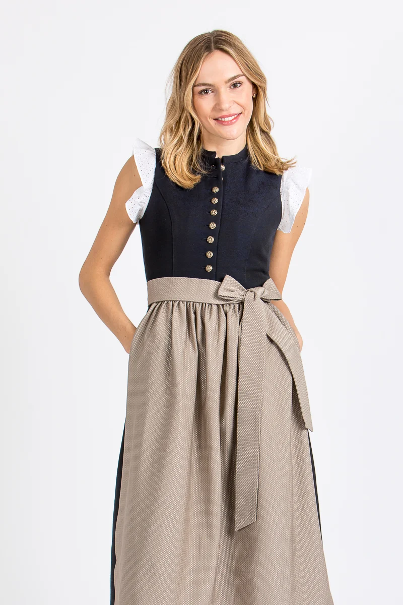 Almliebe Dirndl Nannerl blau/beige