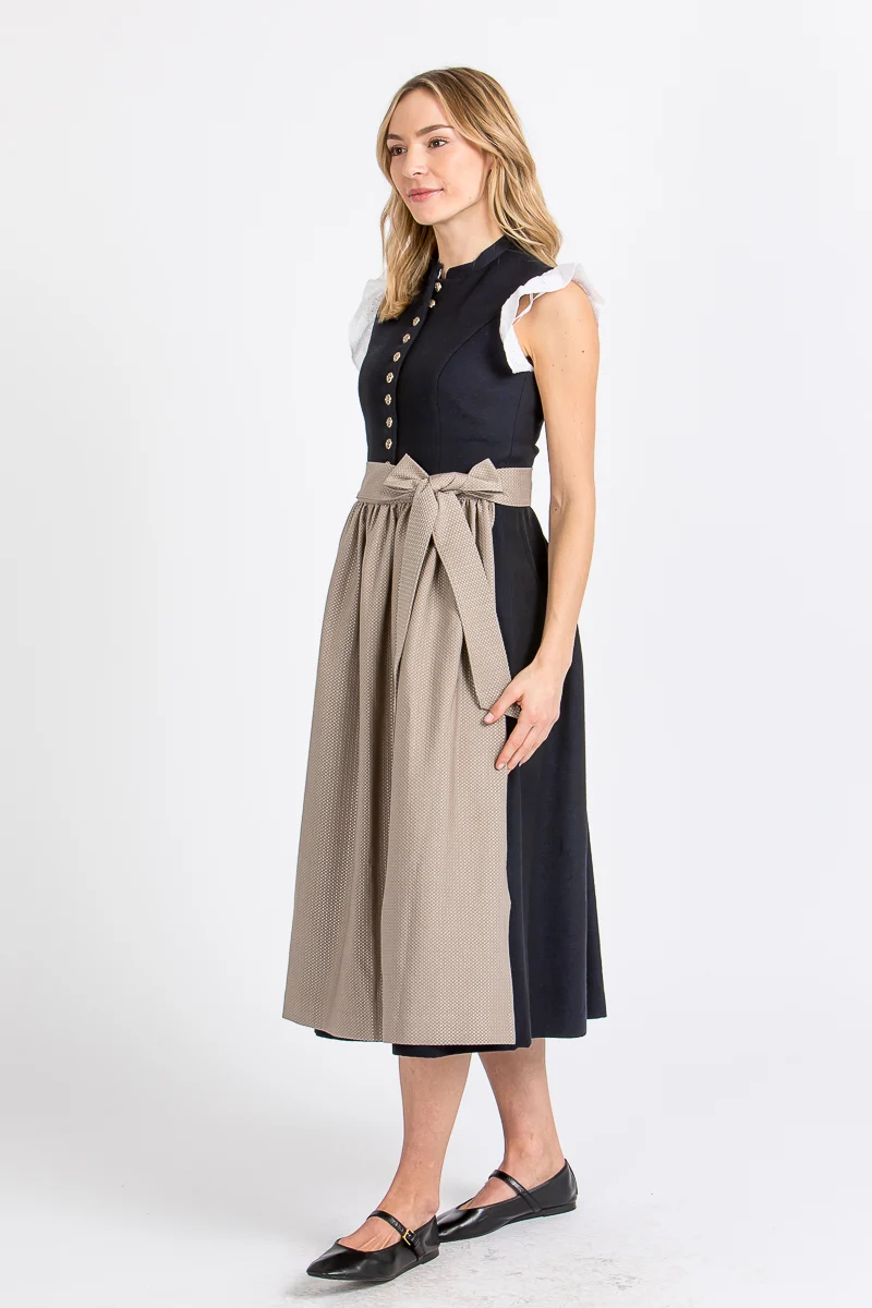 Almliebe Dirndl Nannerl blau/beige