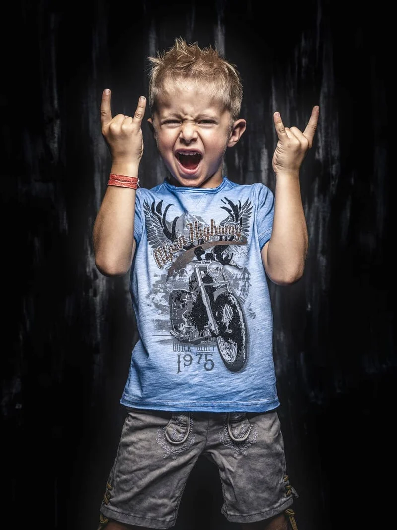 Kinder Buamshirt, HangOwear, Till Kids, blau, AR